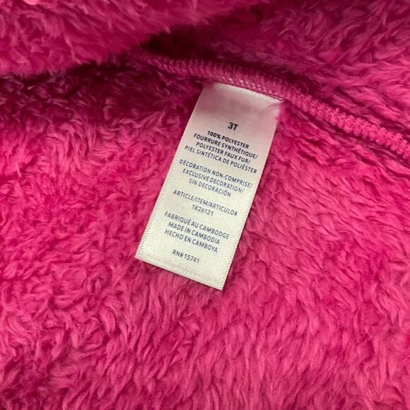 Splendid Girl’s Jacket Pink Fleece Navy Blue Heart Details Size 3T NWT - Picture 9 of 10